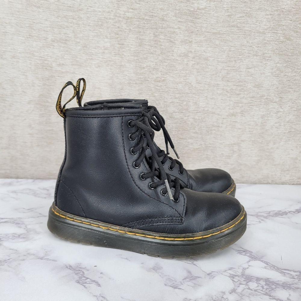 Dr. Martens Kids' Zavala or Junior Combat Boots in Black Leather